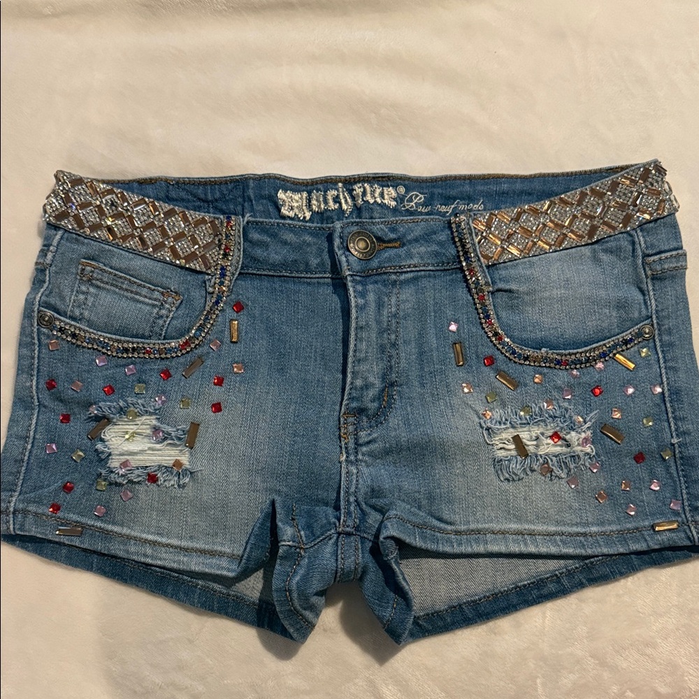 Love Culture Blue Jean Shorts with Embellishments